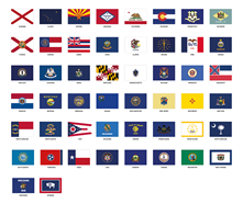 Picture of US State Flag Stickers Set