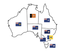Picture of Australian Territories/States - Flag Stickers Set